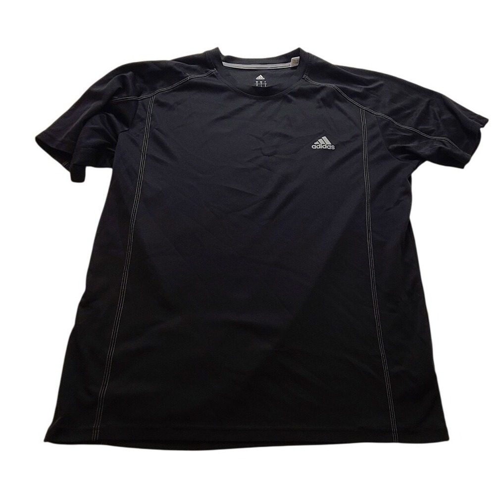 Adidas Climalite Mens Large Black Short Sleeve Athletic Training‎ T-Shirt CE4667